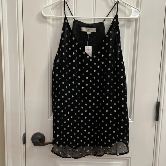 LOFT Tops - Loft black and gold spaghetti strap top.  S